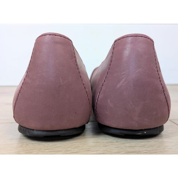 New Born Leather Ballet Flats 9.5 Mauve Pink Slip On Knotted Toe Coquette Padded - Picture 7 of 10